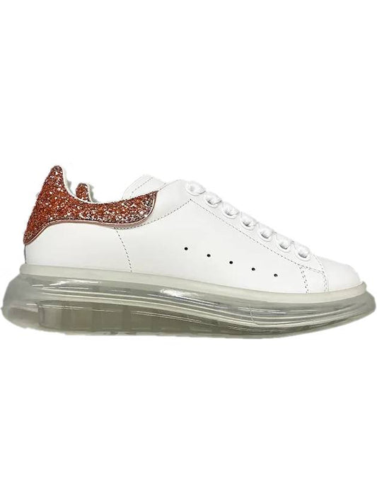 Oversized Fit Glitter Low Top Sneakers Pink White - ALEXANDER MCQUEEN - BALAAN 2