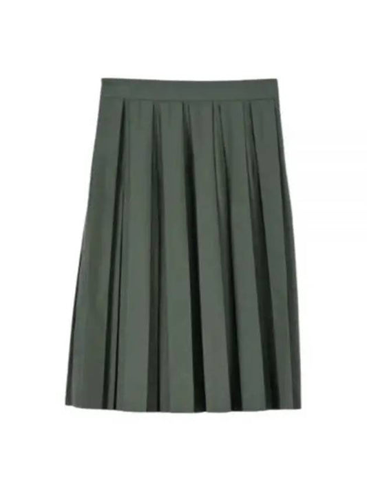 TICKET POCKET PLEATED SKIRT FADED GREEN WOSK0168S24HPC FGN ticket pocket pleated skirt - MARGARET HOWELL - BALAAN 1