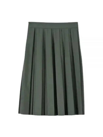 24 TICKET POCKET PLEATED SKIRT FADED GREEN WOSK0168S24HPC FGN - MARGARET HOWELL - BALAAN 1