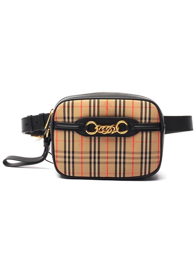 Link Check Belt Bag Black - BURBERRY - BALAAN.