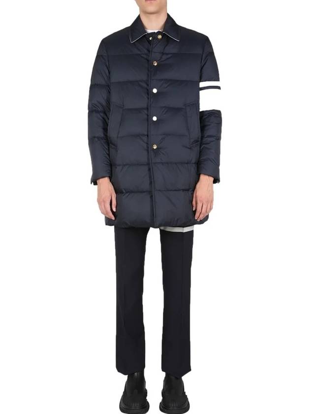 Men's 4 Bar Stripe Matte Finish Padding Navy - THOM BROWNE - BALAAN 6