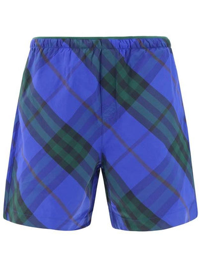 Check Twill Swim Shorts Blue - BURBERRY - BALAAN 2