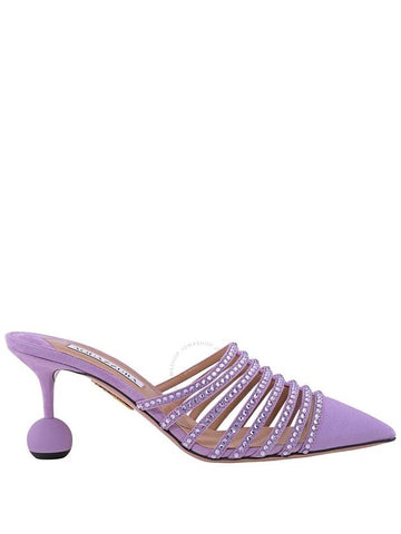 Aquazzura Ladies 75mm Crystal-embellished Mules, Brand Size 38 ( US Size 8 ) - AQUAZZURA - BALAAN 1