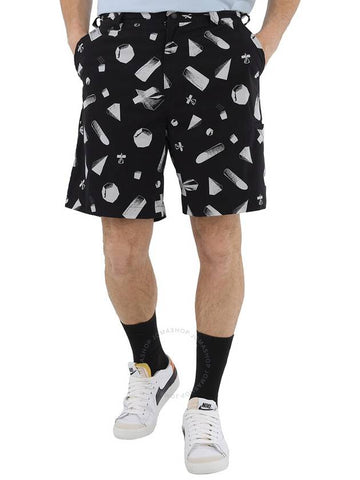 Undercover Men's Black Abstract Geometric Print Shorts, Brand Size 3 (Medium) - UNDERCOVER - BALAAN 1