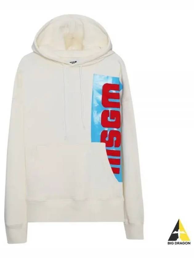 Logo Print Cotton Hoodie Ivory - MSGM - BALAAN 2