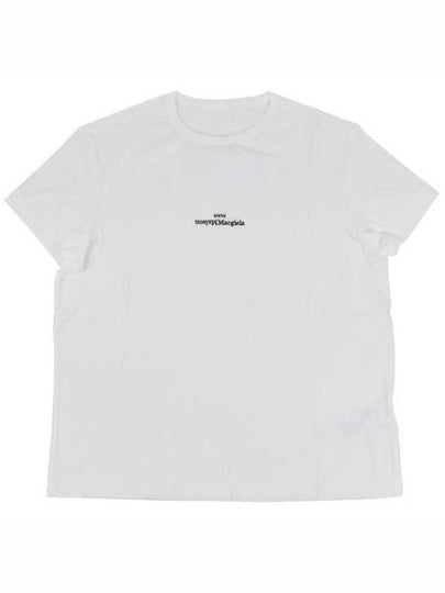 Reverse Embroidered Logo Stitched Cotton Short Sleeve T-Shirt White - MAISON MARGIELA - BALAAN 2