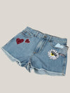 Daisy and Heart Short Denim Pants CFS005 DENIM CFA012 - CHIARA FERRAGNI - BALAAN 3