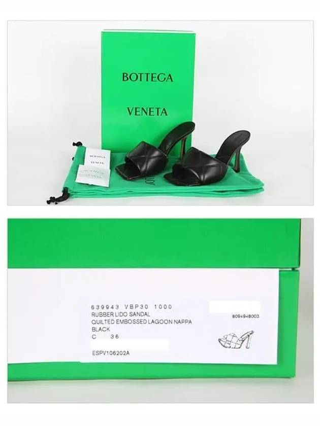 Women's BV Lido Sandals Heel Black - BOTTEGA VENETA - BALAAN.
