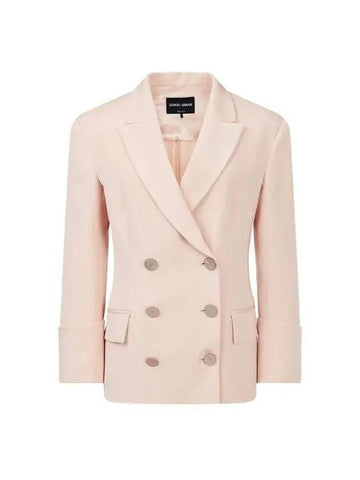 Women s Glitter Silk Double Jacket Peach - GIORGIO ARMANI - BALAAN 1