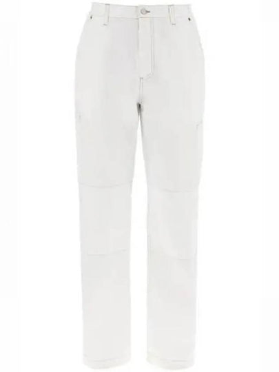 Zipper Detail Loose Straight Jeans Off White - MAISON MARGIELA - BALAAN 2