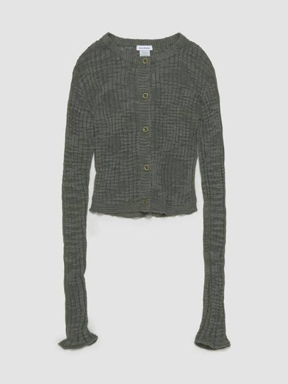 Wide Rib  Semi-Sheer Cardigan Seagrass Green - ACNE STUDIOS - BALAAN 2