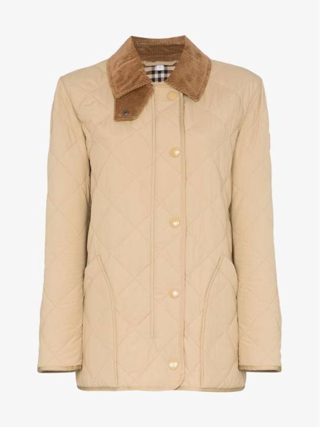 Diamond Quilted Thermoregulated Barn Jacket Honey - BURBERRY - BALAAN 8