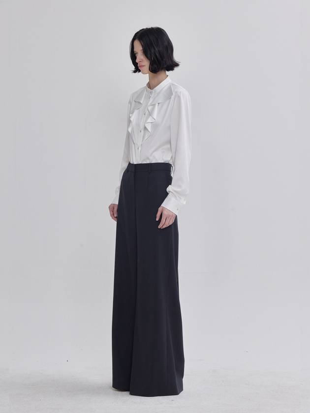 pleated detail satin blouse white - LIE - BALAAN 4