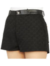 High Rise Monogram Canvas Leather Shorts Black - GUCCI - BALAAN 9