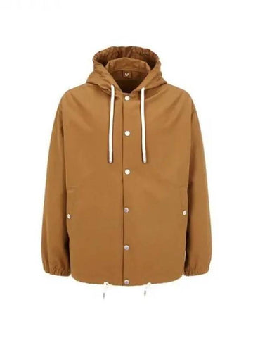 Men s Logo Patch Drawstring Hooded Jacket Brown 271016 - EMPORIO ARMANI - BALAAN 1