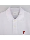 Heart Logo Polo Shirt White - AMI - BALAAN 5