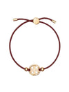 Miller Logo Charm Slider Leather Bracelet Red - TORY BURCH - BALAAN 1