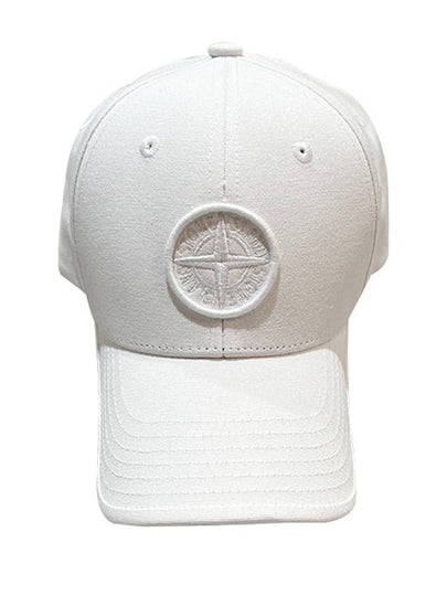 Kids Embroidery Logo Cotton Ball Cap White - STONE ISLAND - BALAAN 2