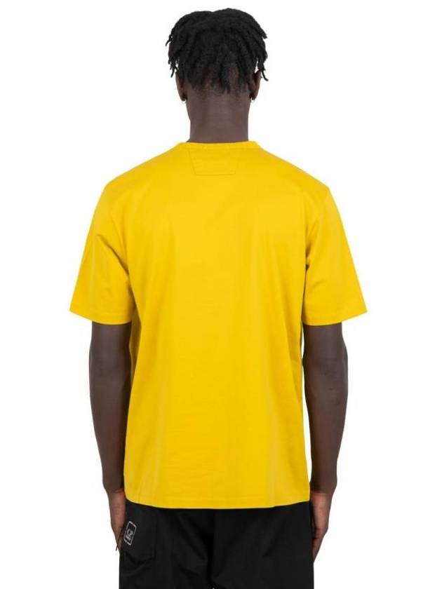 Metropolis Series Mercerized Jersey Logo Print Short Sleeve T-Shirt Yellow - CP COMPANY - BALAAN 4