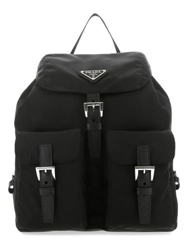 Triangle Logo Re-Nylon Small Backpack Black - PRADA - BALAAN 4