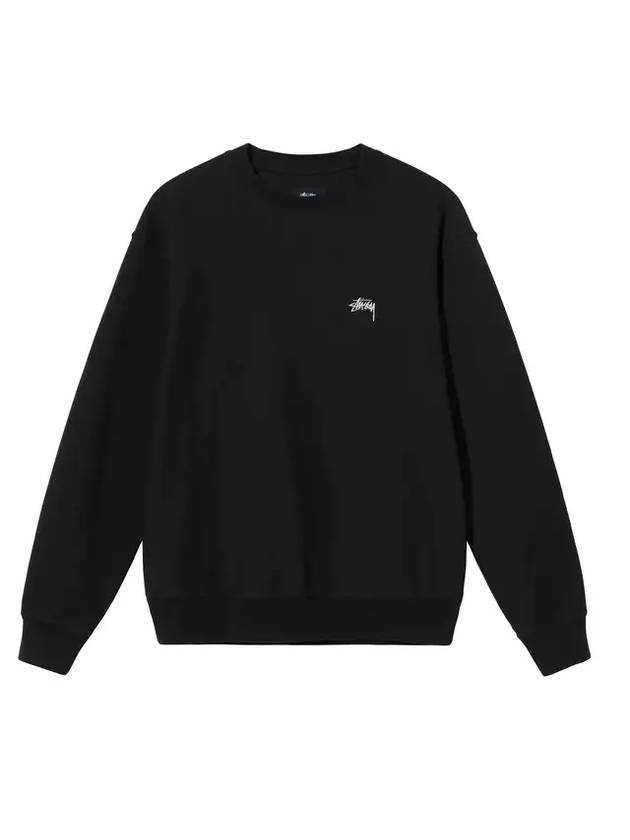 Overdyed Stock Logo Crew Neck Sweatshirt Black - STUSSY - BALAAN 1