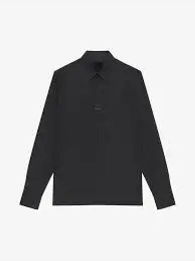 Classic Fit Poplin Long Sleeve Shirt Black - GIVENCHY - BALAAN 2