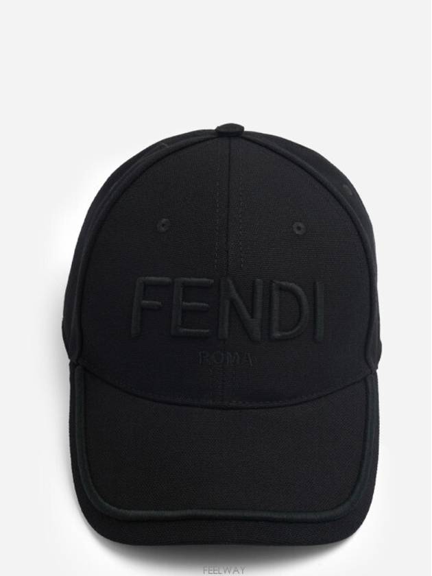 Logo Embroidery Ball Cap Black - FENDI - BALAAN 3