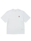 Small Heart Logo Boxy Fit Short Sleeve T-Shirt White - AMI - BALAAN 2