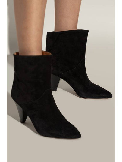 Isabel Marant Suede Heeled Boots Loline, Women's, Black - ISABEL MARANT - BALAAN 2