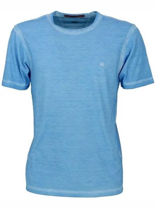 piece-dyed short sleeve t-shirt blue - CP COMPANY - BALAAN.