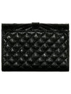 Matelasse Envelope Small Half Wallet Black - SAINT LAURENT - BALAAN 3