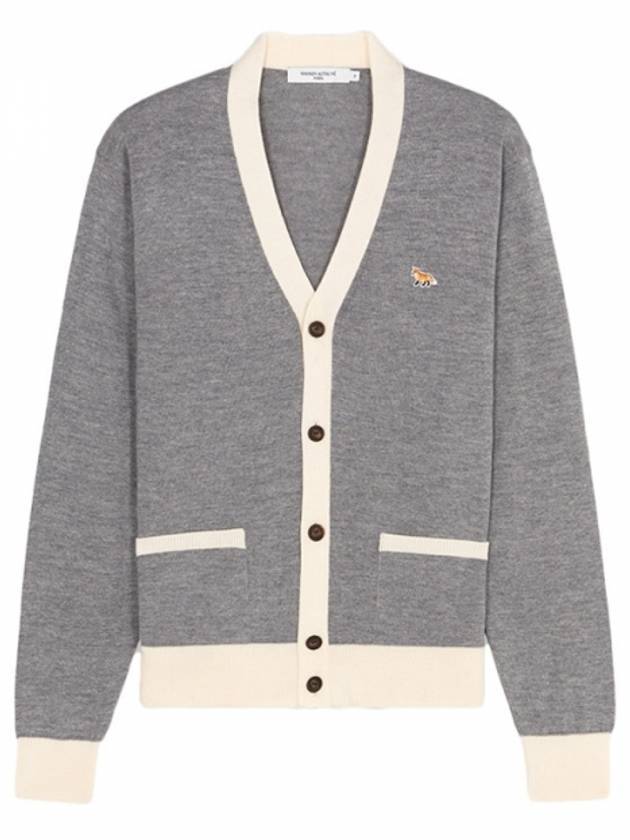 Baby Fox Bicolor Classic Cardigan Melange Grey - MAISON KITSUNE - BALAAN 1