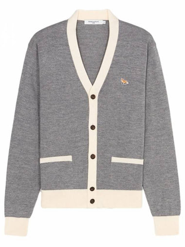 Baby Fox Bicolor Classic Cardigan Melange Grey - MAISON KITSUNE - BALAAN 1