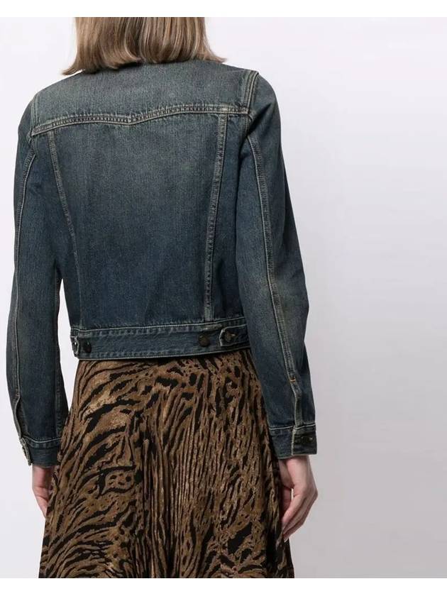 Classic Distressed Denim Jacket Deep Vintage Blue - SAINT LAURENT - BALAAN.