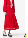 Wool Jacquard Pleated Skirt Red - GUCCI - BALAAN 2