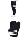 Women's Engineer 4 Bar Cotton Loopback Knit Track Pants Navy - THOM BROWNE - BALAAN 6