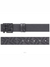 Square FF Leather Reversible Belt Grey - FENDI - BALAAN 3