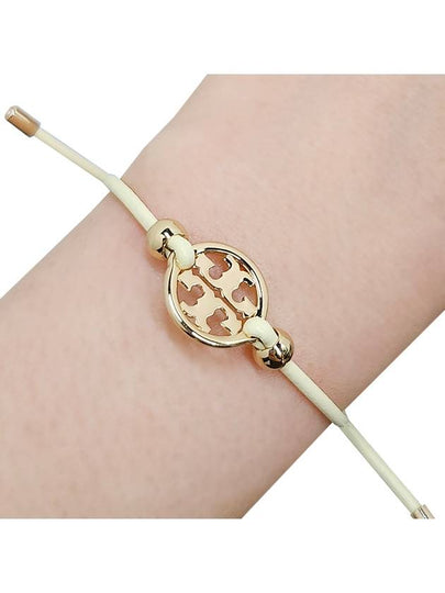 Miller Logo Charm Slider Leather Bracelet White - TORY BURCH - BALAAN 2