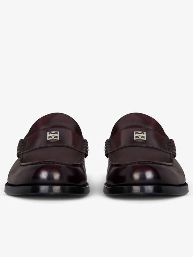 Mr G Mocassin Leather Loafers Burgundy - GIVENCHY - BALAAN 3