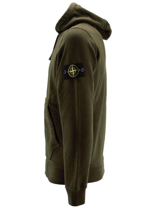 Wappen Patch Cotton Zip Up Hoodie Olive - STONE ISLAND - BALAAN 3