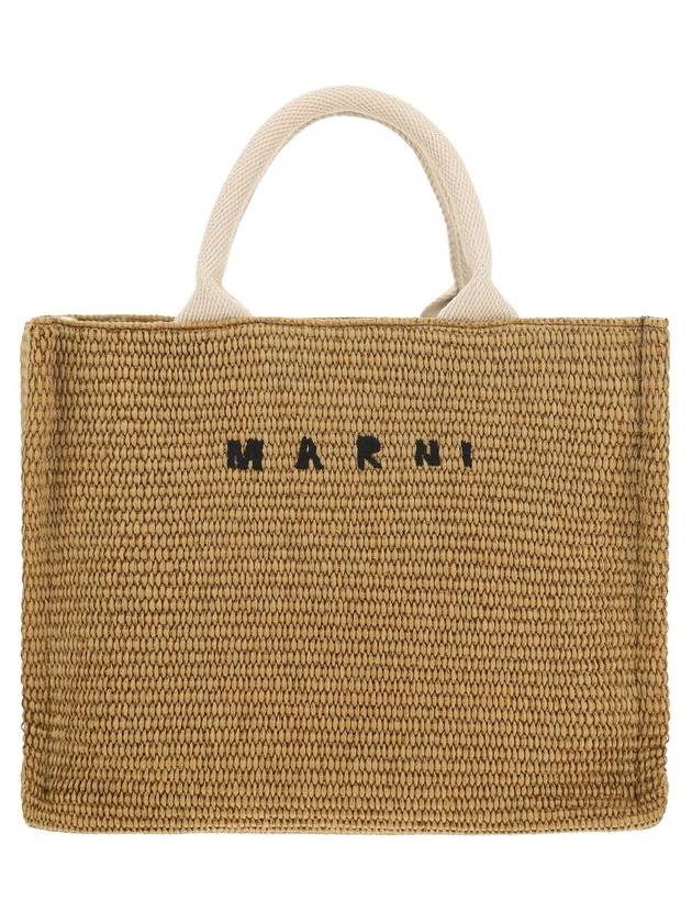 Small Raffia East West Tote Bag Brown - MARNI - BALAAN 3