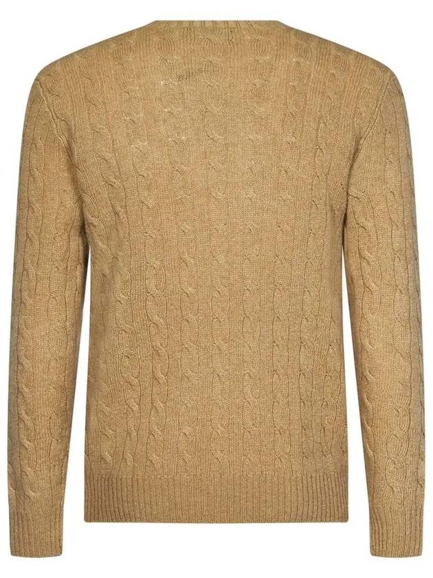 Embroid Logo Cable Knit Top Camel Melange - POLO RALPH LAUREN - BALAAN 4