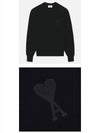 Heart Logo Overfit Sweatshirt Black - AMI - BALAAN 5