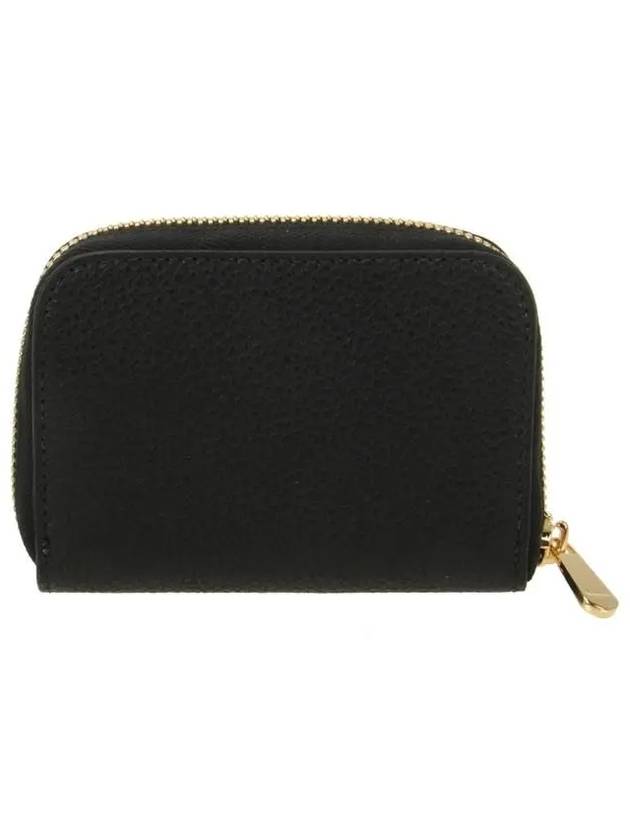 Women's Gancini Logo Zipper Card Wallet Black - SALVATORE FERRAGAMO - BALAAN 4