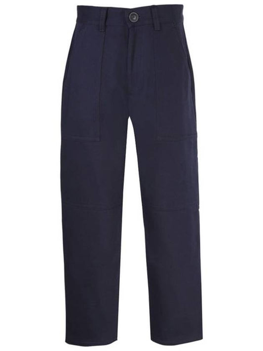 Tailored Crop Straight Pants Navy - AMI - BALAAN 1