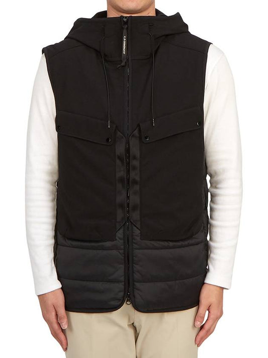 Shell R Mix Goggle Hooded Padded Vest Black - CP COMPANY - BALAAN 2