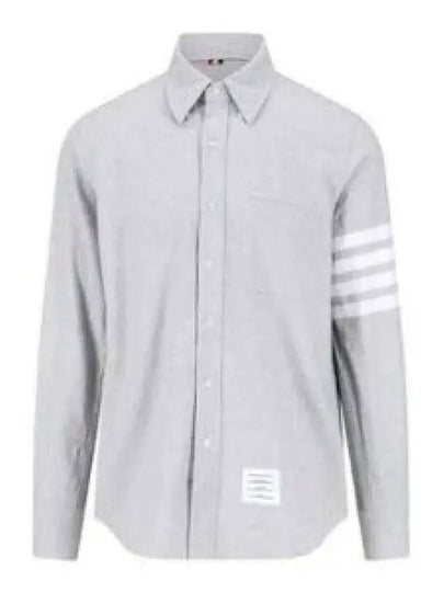 Men's Diagonal Solid Flannel Long Sleeve Shirt Grey - THOM BROWNE - BALAAN 2