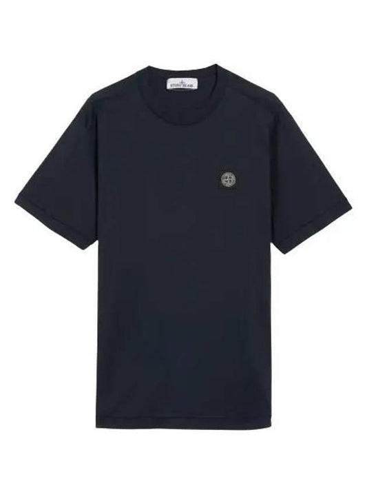 Logo Patch Short Sleeves T-Shirt Navy - STONE ISLAND - BALAAN 2