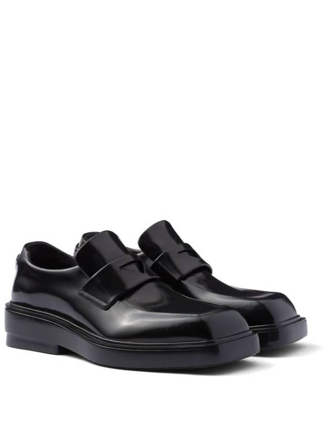 Square Toe Leather Loafers Black - PRADA - BALAAN 4