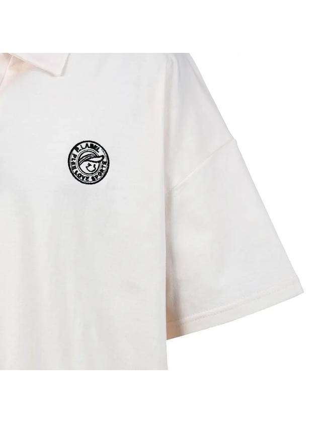 Flee collar neck short sleeve t-shirt MZ3ME180CRM - P_LABEL - BALAAN 5